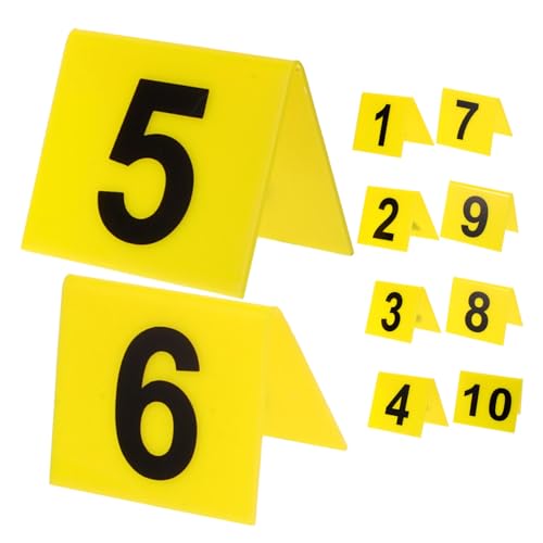 Alipis Versatile 10pcs Acrylic Table Signs Double Sided Numbers for Crime Scene Parties