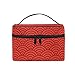 Bolsa de Viaje para cosméticos con diseño de básculas, Color Rojo, Estilo Vintage, para Mujeres y niñas, Bolsa de Aseo portátil