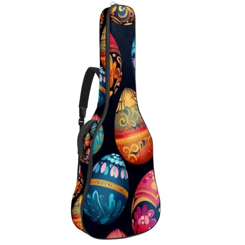 Housse guitare acoustique 109 cm imperméable à motif œuf de Pâques
