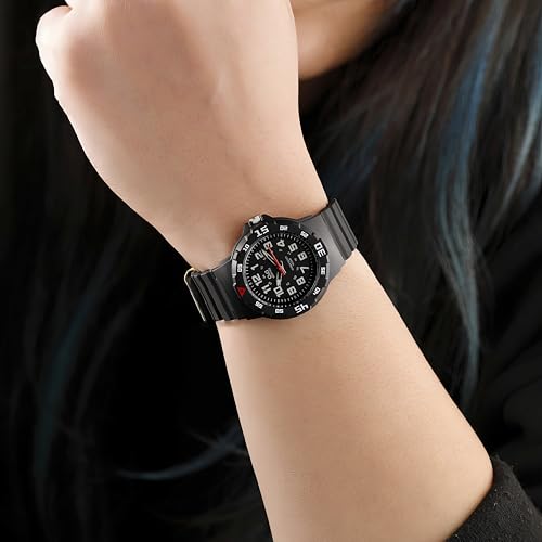 Image of Q&Q Women's Fibre Strap Analog Watch (Black Dial) - 100M Water Resistant, Lightweight Casual Wrist Watch - VR19J001Y