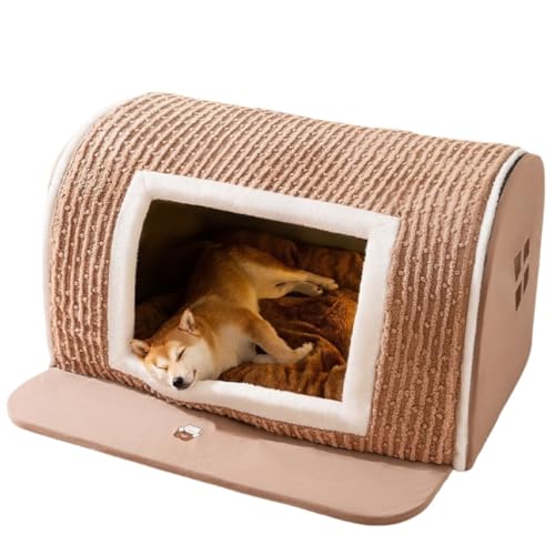 Andula犬ハウス ペットハウス ドーム型 室内 秋冬用 猫ハウス 犬ベット ペットベッド中型犬 大型犬 水洗える 収納可能 保温防寒 犬 猫 ペット用品 (M 40*35*35cm,グレー)