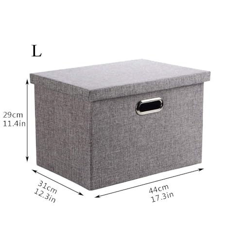 Wintao Storage Boxes with Lids Large, Collapsible Fabric Storage Baskets for Shelves, Home and Office, Grey, 44 x 31 x 29 cm, 1 Pack - Image 5