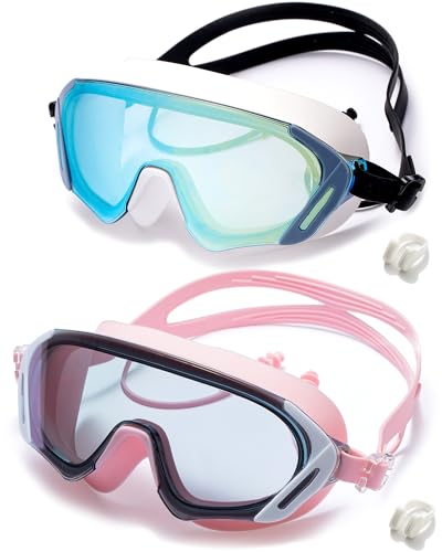 Image of Seasprint Swim Goggles,Wide Angle Anti-fog and UV Leak Proof Goggles,Fashion Swim Glasses for Men Women