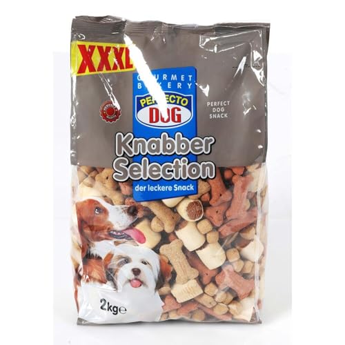 6X 2kg Perfecto Dog Knabber Selection Mix Hundefutter Leckerlis Trockenfutter Hunde