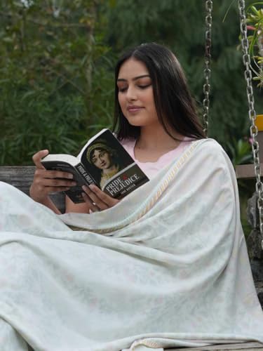 Image of Bagicha 100% Cotton Hand Block Floral Print Summer Muslin Dohar | 3-Layer Lightweight Reversible Blanket | Queen Bed Size A /c Comforter | Soft, Breathable, Quilt for Home, Bedroom (Multicolor)