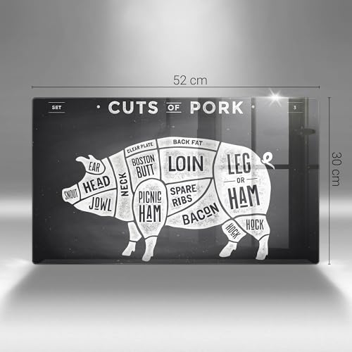 Planche à découper 52x30cm Wallfluent matériau résistant cuisson viande cochon
