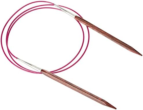 KnitPro KP25343 100 cm x 4 mm Cubics Fixed Circular Needles, Rosewood , Pink