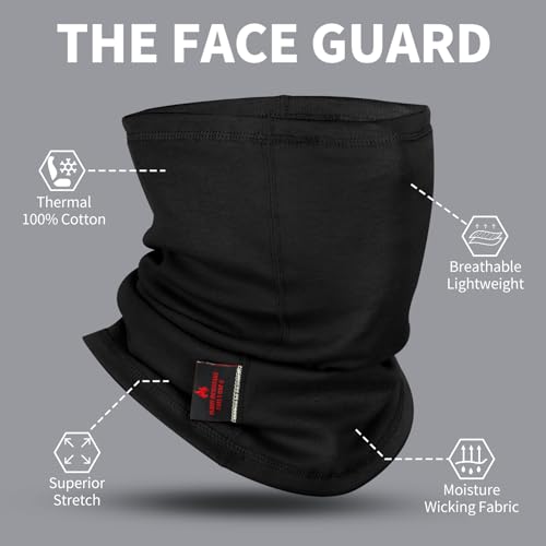 Lanlfy FRNG-BG-P2 2Pack Fr Face Mask For Men Cat/Hrc2 Flame Resistant Neck Gaiter Covering 100% Cotton Arc Flash Welding Shield Protector 12Cal Work Gear Black&Grey thumb #1