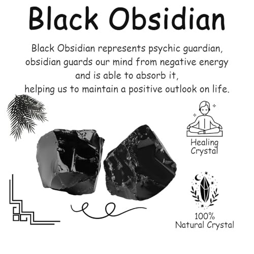 Image of 2Pcs Black Obsidian Crystals 1.8-2.2 inch Large Raw Stones Rocks