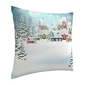 Christmas Winter Village Throw Pillow Covers Cozy Square for Car Couch and Bed, 18 X 18 Inches 41TlNwrNJfL. SS280