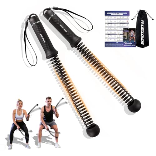 Ropeless Battle Ropes Battle Rope Ohne Seil mit Tragetasche & Übungsanleitung Gewichtete Trainingsseile für HIIT Ganzkörpertraining Kraft Ausdauer Fettverbrennung Home Gym Schwarz