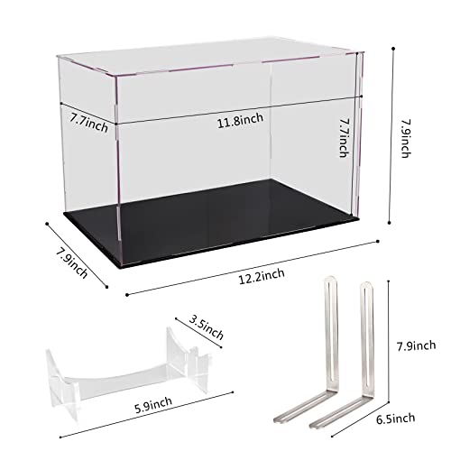Clear Football Display Case,Memorabilia Display Box Cases for Football or Memorial Sports Gloves,with Steel Brackets Hanger & Removable Interior Football Display Stand(11.8x7.9x7.9 inch; 30x20x20 cm) - Image 5