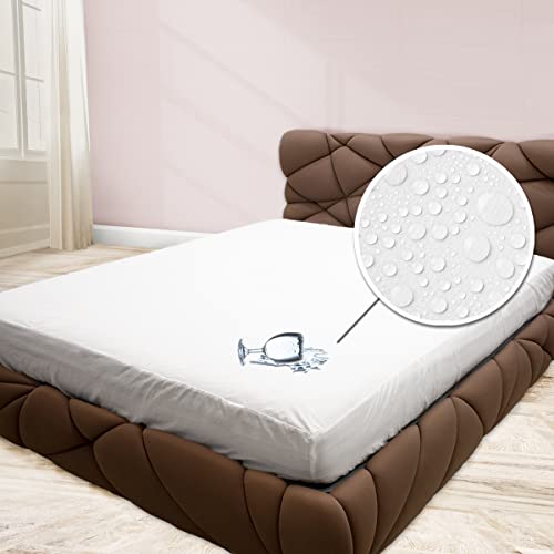 Coprimaterasso Impermeabile Trapuntato King Size Con Angoli Elastici, Protezione Profondità 5-30 Cm + 2 Federe