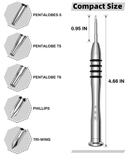 QNINE Screwdriver Set for Apple MacBook Pro Retina 13/15 inch, Include Pentalobe 5, T5, T6, Phillips, Tri-Wing Screwdriver Repair Tools Kit for MacBook Air 11/13 inch