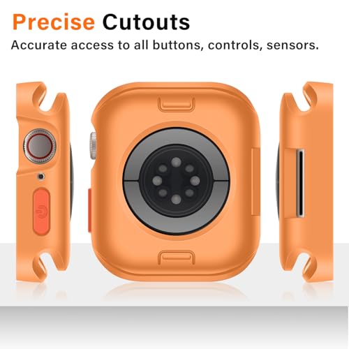 Amizee Rugged Case Compatible with Apple Watch Case Series 11/10 46mm, Soft TPU Shockproof Bumper Drop Proof Protective Cover Compatible with iWatch - Orange by Amizee - Image 4