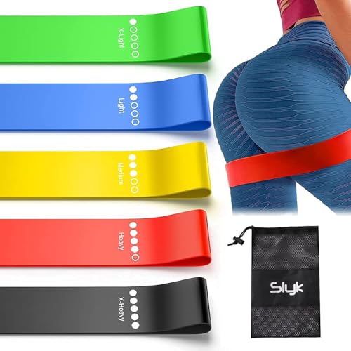Image of BHAVYATA Mini Loop Resistance Bands for Men and Women, Natural Latex Resistance & Stretch Band for Training, Yoga, Pack of 5 Pcs Different Resistance Levels Elastic 5 Band