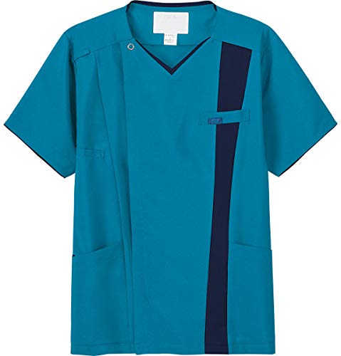 フォーク(FOLK) 7058SC メンズスジップクラブ BL 11.ターコイズ×ダークネイビー 医療ユニフォーム スクラブ 手術着 オペ着