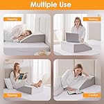 Ruqmuis Leg Elevation Pillow for After Surgery, 8inch Foam Leg Elevating Pillow for Swelling and Blood Circulation, Leg Wedge Pillow for Sleeping, Knee Pillow for Knee Hip Ankle Pain Relief, White - Image 4