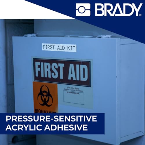 Brady Reflektierendes-Etikettenband für Etikettendrucker BMP41/BMP51/BMP53/M511 - Klebeetiketten - Schwarz auf Gelb (12,70 mm (B) x 6,10 m (L)) - M4C-500-584-YL