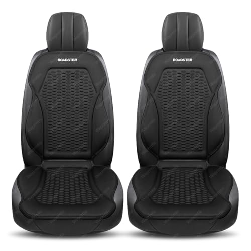 マツダ ロードスター 車用シートカバー ロードスター ND系 車用冷感シートクッション 背もたれセット 3D立体凸点 通気性 防滑 一体型デザイン四季対応 簡単装着 多車種対応(ブラック,2個)