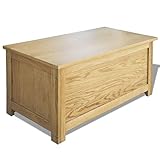 vidaXL Solid Oak Wood Storage Box Chest Rustic Wooden Blanket Pillow Trunk