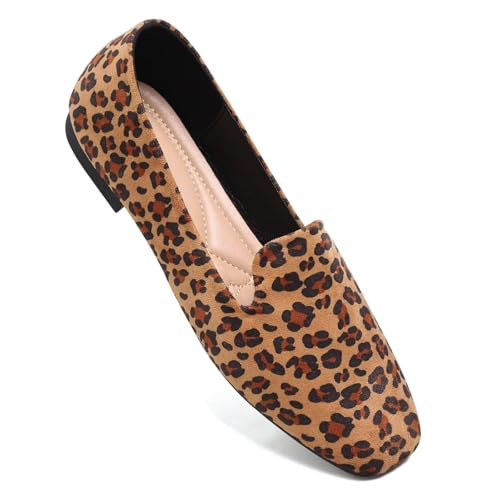 Image of Dear Time Women's Closed Toe Flats Shoes Comfortable Office Slip-on Casual Loafer Flats