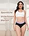 INNERSY Unterhosen Damen Baumwolle Sportunterwäsche Hipster Panties Schwarz Taillenslip 6er Pack (L, Sportliches Schwarz)