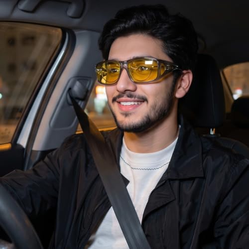 Image of Myiaur Night Vision Fit Over Glasses for Men Women Polarized Yellow Lens