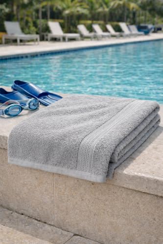 Image of Fitness Mantra Cotton Bath Towel 650 GSM | Heavyweight, Soft & Absorbent | Quick Dry | Large 30 x 60 Inch Towel for Daily Bath Use | 1 Peace| Grey|