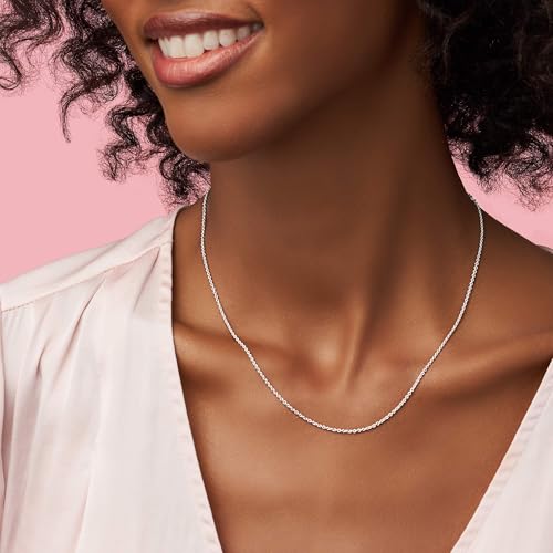 Pandora Classic Cable Chain Necklace - Thin Necklace Chain with Lobster Clasp - Great Gift for Women - Sterling Silver Adjustable Chain Necklace - 17.7"4