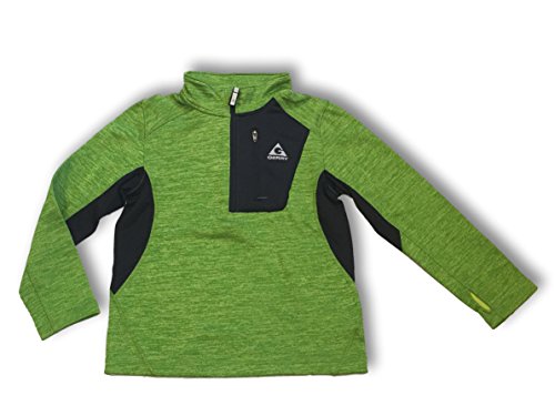 Gerry Kids Youth Boys Quarter Zip Lightweight Athletic Fleece Lined Sweatshirt Jacket (Small (7/8), Algae Green Heather/Black)