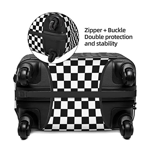 Black And White Checkered Luggage Cover High Elastic Travel Suitcase Spandex Polyester Protective Cover Small4