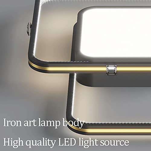 Lustre plafonnier moderne nordique encastré éclairage carré en fer forgé blanc 21.7In