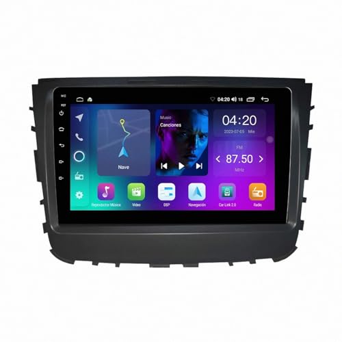 Radio Coche Navegación GPS 2 DIN para SsangYong Rexton Musso 2018-2019 Enlace Espejo, Navegación, Siri, Aux, Bluetooth, Airplay, Lectura de Vídeo, GPS, Mirror, 8 Nuclear 6G+128G