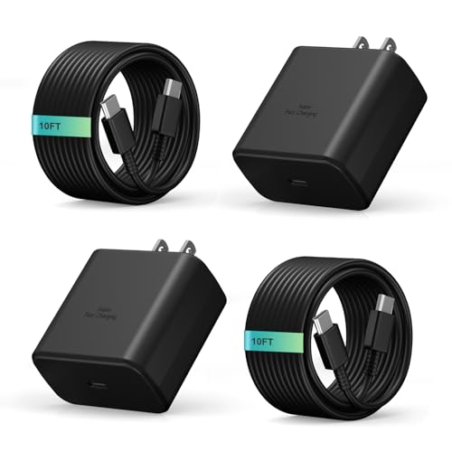 Cargador USB C de 45 W adaptador de pared compatible con Samsung Galaxy S24 S23 S22 Ultra y Galaxy Tab S8