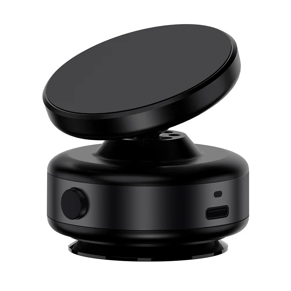 Saska Magnetic Suction Phone Holder for Car, Mirror, Gym - 360°Rotation Magnetic Car Cell Phone Holder - Compatible with Metal and Glass Surface (Black)