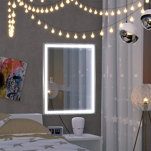 Espejo de tocador BEAUTME con luces y marco de aluminio plateado miniatura 4
