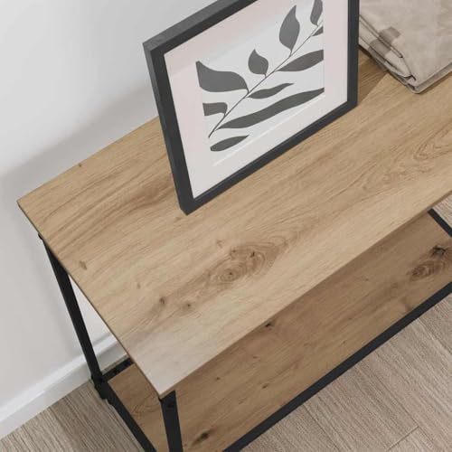 Mesa consola de madera de roble Artisan de 75 cm para pasillo 5