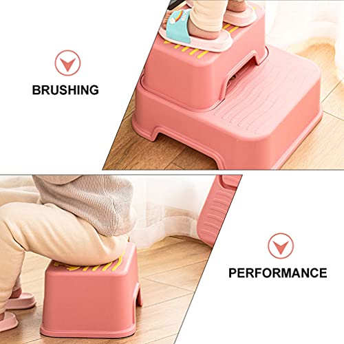 Angoily Conjunto 1 2 Passo Fezes para Crianças Antiderrapante Soft Grip Destacável Fezes Potty Banhe