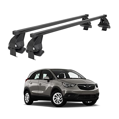 Apline Dachträger Für Opel Crossland (2020-2024) - Grauer Alu-Gepäckträger Mit 2 Stangen
