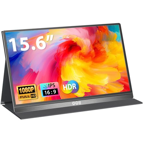 Image of QQH Portable Monitor, 15.6inch FHD IPS 1080P Travel Portable Monitor for Laptop, USB-C HDMI HDR Second Screen for Laptop, Mac, Phone, Xbox, PS5 /4