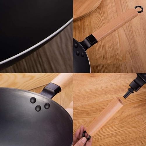Wok artesanal con mango de acero inoxidable 36 cm miniatura 4
