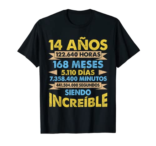 Regalo cumpleaños 14 años increíble niño niña divertido Camiseta