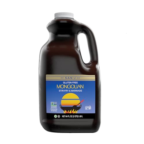 San-J - Gluten Free Mongolian Sauce - Bold and Flavorful Sauce for Cooking - Non-GMO - 64 oz. Container