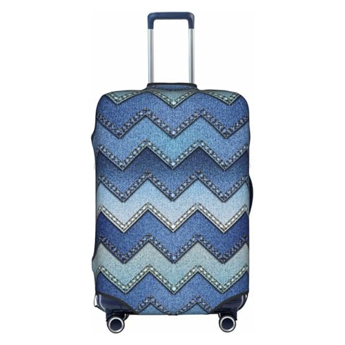 Housse anti-poussière polyester lavable XL motif denim bleu blanc pour un rangement propre