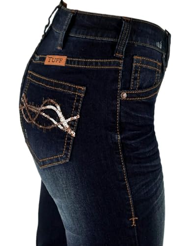 Cowgirl Tuff Western Jeans Womens Trouser High Waist Dark Wash JTFATR3