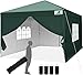 Finfree Pavillon 3x3 Faltpavillon Faltbar mit 4 Seitenteilen, Rolltasche, 4 Sandsäcken, Wasserdicht Gartenpavillon, Partyzelt Gardenzelt für Party, Fest und Flohmarkt, Grün