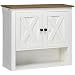 Produktbild kleankin Badezimmer Wandschrank Hängeschrank mit 2 Türen und Einlegeböden für Küche Eingang Flur 60x19,5x52,5 cm Weiß
