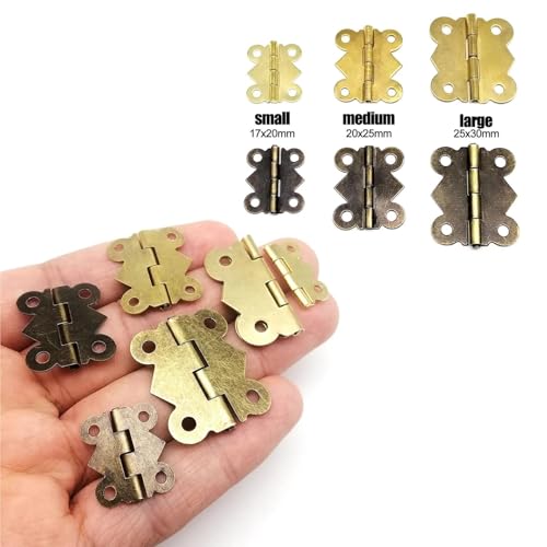 Charnière 25x30mm bronze avec vis pour montage de précision 12Pcs