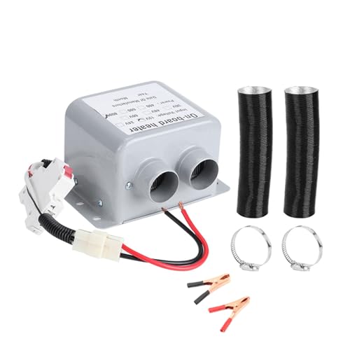 12V Car Heater 800W PTC Ceramic Fast Heating Windshield Defroster Demister Deicer with 2 Outlets Portable Car Tent Camping Heater for 12V Vehicles Trucks Lorries Efficient Heating